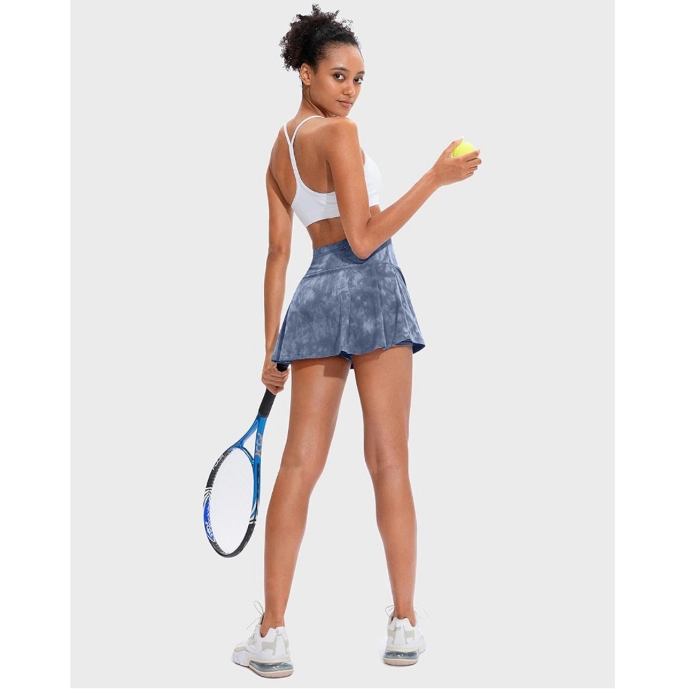 Soothfeel Pleated Dusty Blue Tie Dye Tennis Skirt/Skort Size S